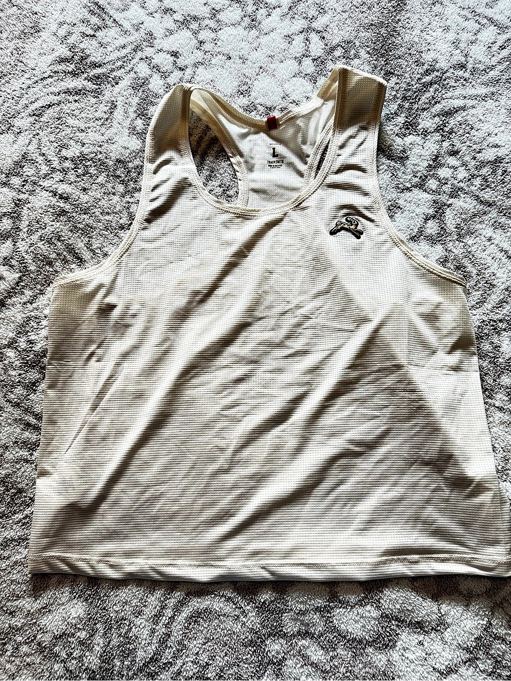 Tracksmith twilight Racerback Tank Top in White Large Like New